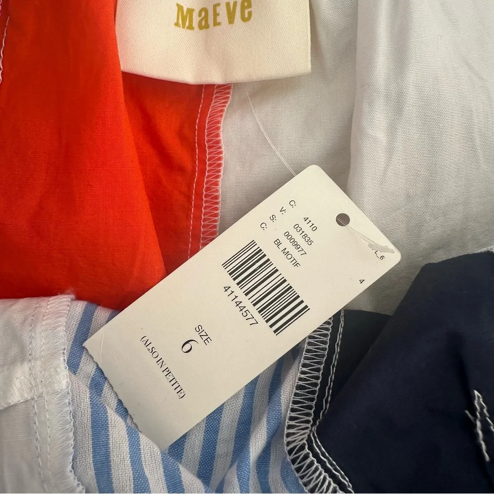 NWT Maeve Anthropologie Medley Patchwork off the Shoulder Top, Size 6 - Picture 5 of 6